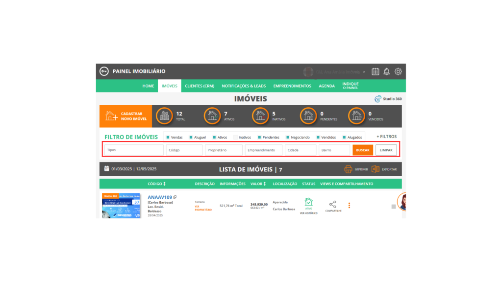 010 | Como realizar a busca na BARRA DE BUSCA do menu IMÓVEIS