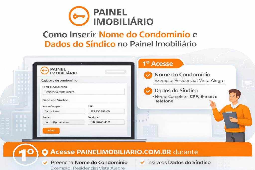 Vídeo | Como Inserir Nome do Condomínio e Dados do Síndico no Painel Imobiliário